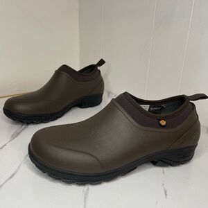NWOT BOGS Sauvie Slip On 72207-249 Mens 9 Waterproof Garden Shoes Dark Brown